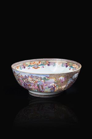 VASCA<BR>Vasca da punch in porcellana Famiglia Rosa