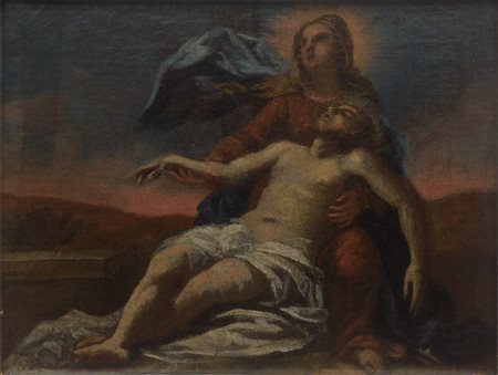 Compianto sul Cristo morto Scuola italiana, XVIII secolo olio su tela 21 x 27...