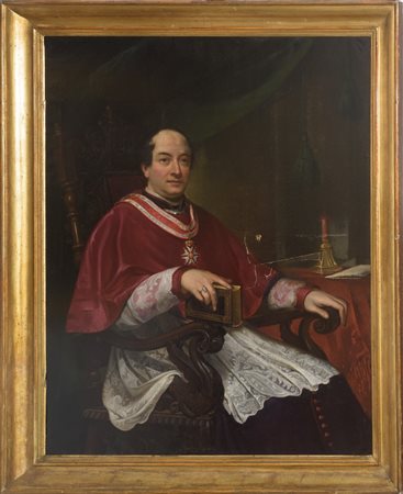 Scuola Italiana - Ritratto di vescovo dell'Ordine di San Giuseppe prima metà...