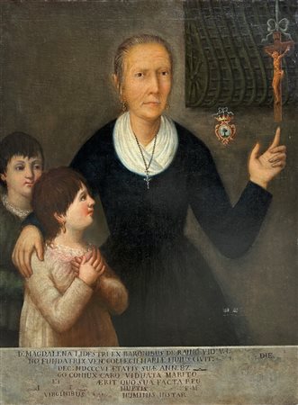 Ritratto Maddalena Lidestri 1806 ca. olio su tela 102 x 76 cm Reca iscrizione...