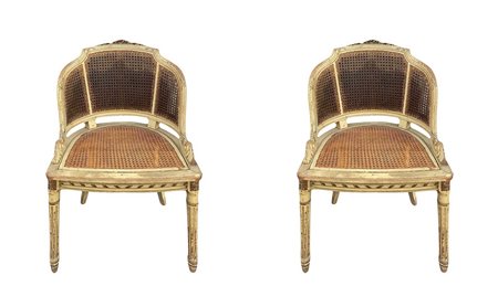 Coppia di poltroncine laccate, Nineteen° secolo