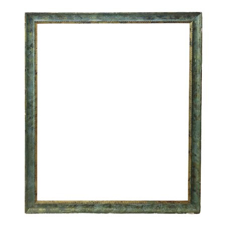 Grande cornice in legno dipinto verde, 20° secolo