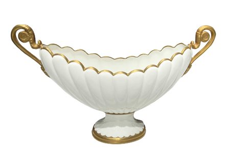 Villari - Porcellana bianca con bordi oro,  20° secolo