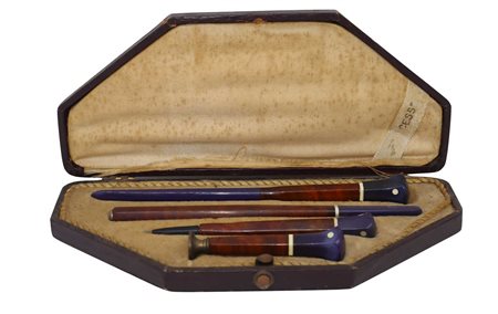 Antico set in scatola a 4 pezzi, Fine 19° secolo