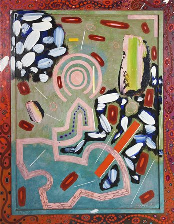 Plinio Mesciulam (1926 - 2021) CHIARO DI LUNA,1984-1986 olio su tavola entro...