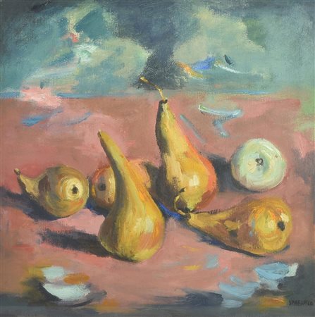 Leonardo Spreafico PERE olio su tela, cm 42x42 firma sul retro: firma, titolo...