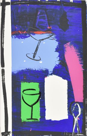 Roger Selden SENZA TITOLO serigrafia polimaterica su carta, cm 71x42, es....