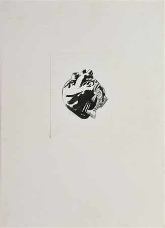 Sandro Beltramo IL CUORE... IN FONDO, 1996 libro d'artista con disegno a...