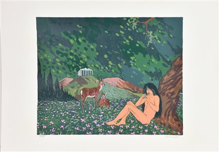 Mastrangelo SENZA TITOLO serigrafia su carta, cm 50x70; es. 58/99 firma