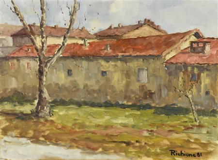 Giuseppe Richione CASOLARI, 1981 olio su tavola, cm 30x40 firma e data