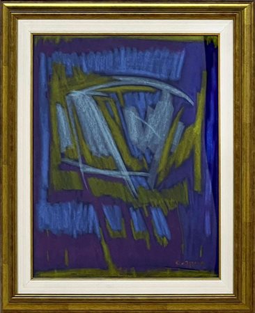Antonio Corpora, Senza titolo, 1974, pastello su carta velluto, 65x50 cm,...