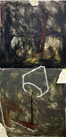 Giorgio Cattani, Antico sole, 2002, tecnica mista su tela, 200x100 cm,...