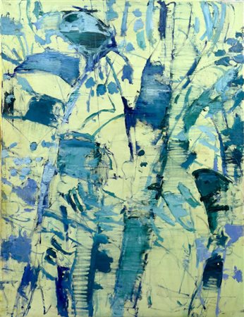 Giovanni Frangi, Heliconia Paradise, 2016, tecnica mista su tela, 116x90 cm,...