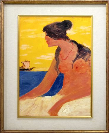 Salvatore Fiume, L’attesa, 1996, olio su masonite, 70x50 cm, opera pubblicata...