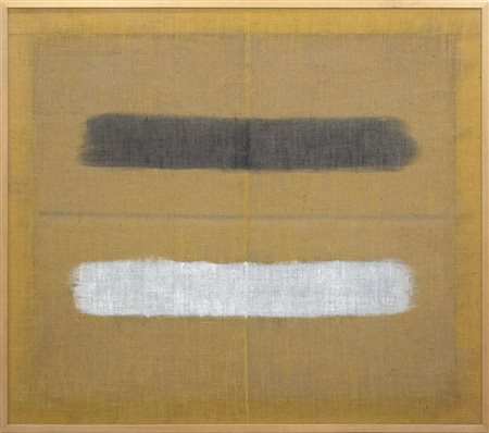 Salvatore Emblema, Senza titolo, 1994, terra colorata su tela di juta,...