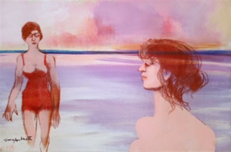 MOTTI GIUSEPPE Arena Po (Pv) 1908 Senza titolo Tempera su carta intelata...