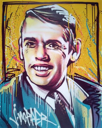 HOPPER JONE Orleans (Stati Uniti) 1932 Jacques Brel portrait 2017 Aerosol su...