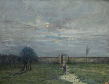 EMILIA FERRETTINI ROSSOTTI<BR>Torino 1866 - 1950<BR>"Verso il silenzio" 1922