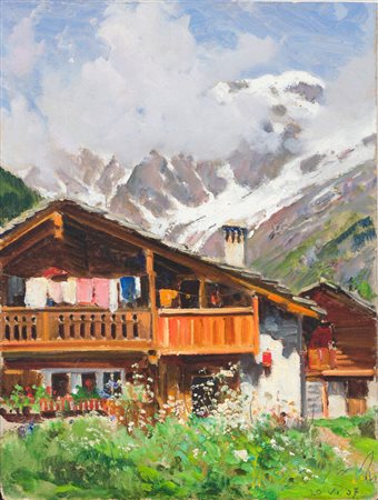 COLMO GIOVANNI (attribuito)<BR>Torino 1867 - 1947<BR>"Baite" 20-VI-1937