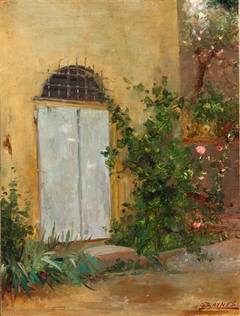 BAYNES GUALTIERO<BR>Macerata 1856- ?<BR>"Giardino fiorito"
