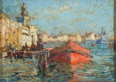 LIDIO AJMONE<BR>Coggiola (VC) 1884 - 1945 Andezeno (TO)<BR>"Paesaggio lagunare" 1928