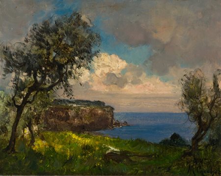 MARIO GACHET<BR>Torino 1879 - 1981<BR>"Scogliera"