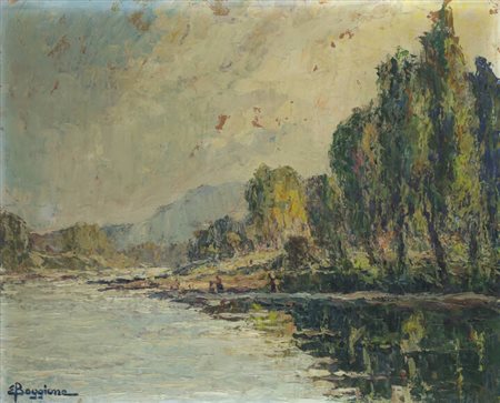 ENRICO BOGGIONE<BR>Torino 1889 - 1985<BR>"Lago di montagna"