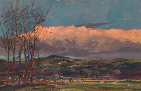 ROMOLO GARRONE<BR>Torino 1891 - 1959<BR>"Collina torinese" 1956