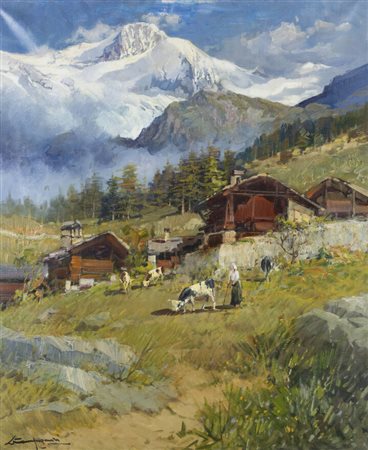 LICINIO CAMPAGNARI<BR>Favaro Veneto (VE) 1920 - 1981<BR>"Alla valle di Gressoney"