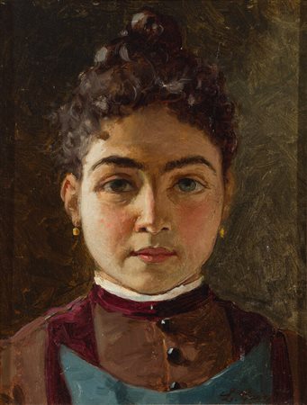 LUIGI GAINOTTI<BR>Parma 1859-Genova 1940<BR>"Ritratto della moglie"