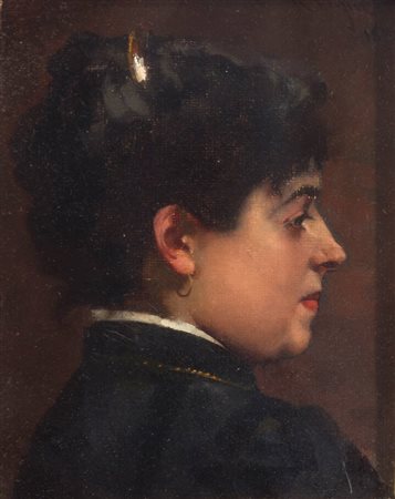 PITTORE ANONIMO<BR>"Profilo di dama" XIX secolo