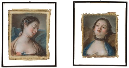 PIETRO ROTARI. Pair of pastels "PORTRAITS OF GIRLS"