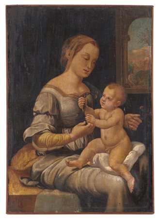 Painting "MADONNA OF THE CARNATION WITH CHILD"