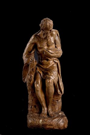 ALESSANDRO VITTORIA (cerchia di). Terracotta sculpture "SAINT JERO PENITENT"