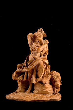 MARIA GIUSEPPE MAZZA (cerchia di). Terracotta sculpture "PASTORELLA"