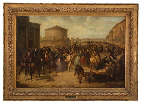 FELIX HENRI GIACOMOTTI. Painting "AFTER THE BATTLE OF MAGENTA"