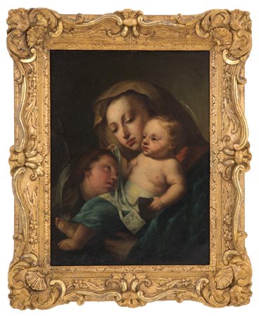 GIANDOMENICO TIEPOLO. Painting "MADONNA WITH CHILD AND SAINT JOHN"