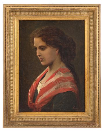 CESARE TALLONE. Painting "PORTRAIT OF A WOMAN"