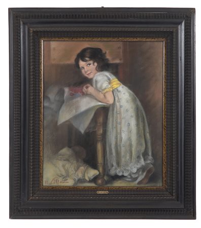 ALEARDO VILLA. Pastel "GIRL"