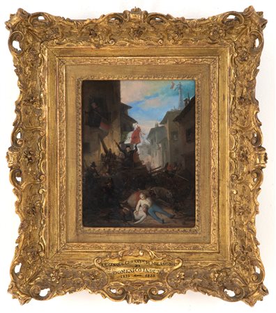 DOMENICO INDUNO. Painting "THE FIVE DAYS OF MILAN IN 1848"