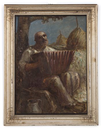 FILIBERTO MINOZZI. Painting "ACCORDION PLAYER"