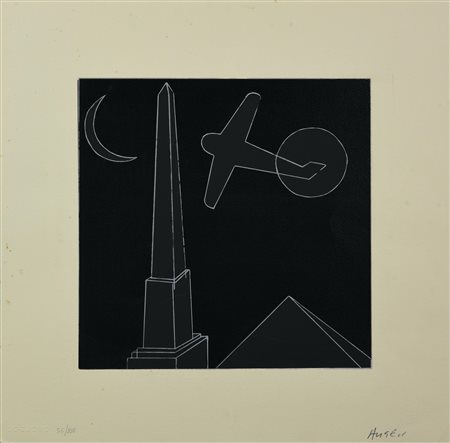 Franco Angeli NOTTURNO ROMANO serigrafia, cm 47,5x48; es. 55/100 firma,...