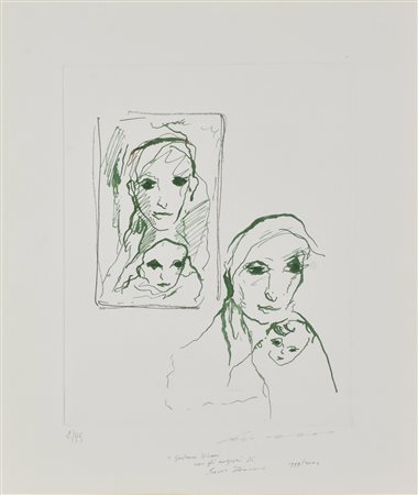 Ernesto Treccani LE MADRI, 1999-2000 incisione su carta, battuta cm 29x20,5,...