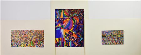 Enzo Branca COMPOSIZIONI,1980-81 -matite colorate su carta, cm 33x50 sul...