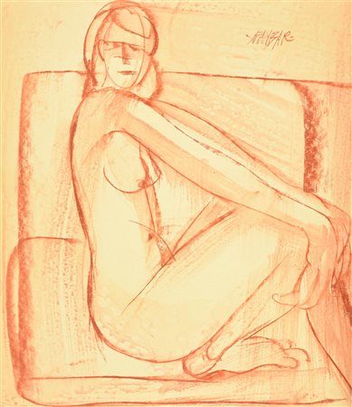 GIANBAR (Gianni Baretta) NUDO ACCOVACCIATO tecnica mista su cartoncino, cm...