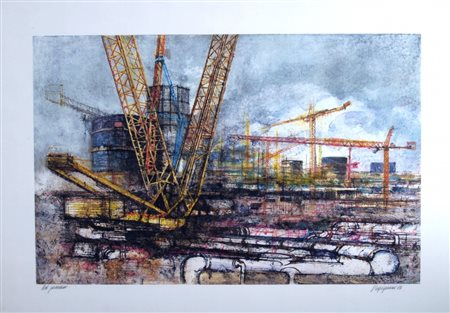 VESPIGNANI RENZO (Roma 1924 - Roma 2001) "Senza titolo" 1986 Litografia su...