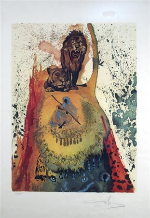DALI' SALVADOR (Figueras 1904 - Figueras 1989) "Senza titolo" Litografia...