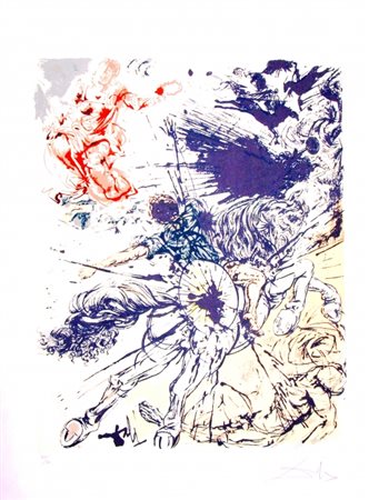 DALI' SALVADOR (Figueras 1904 - Figueras 1989) "Don Chisciotte" 1960...