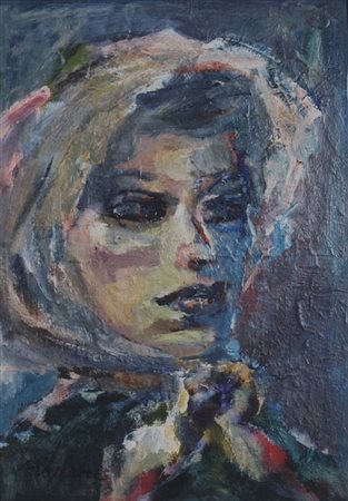 MACCARI MINO (Siena 1898 - Roma 1989) "Figura" anni '50 / '60 Olio su tavola...