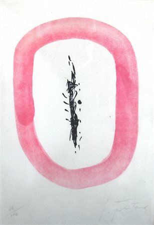 FONTANA LUCIO (Rosario Santa Fè 1899 - Varese 1968) "Senza titolo" Litografia...